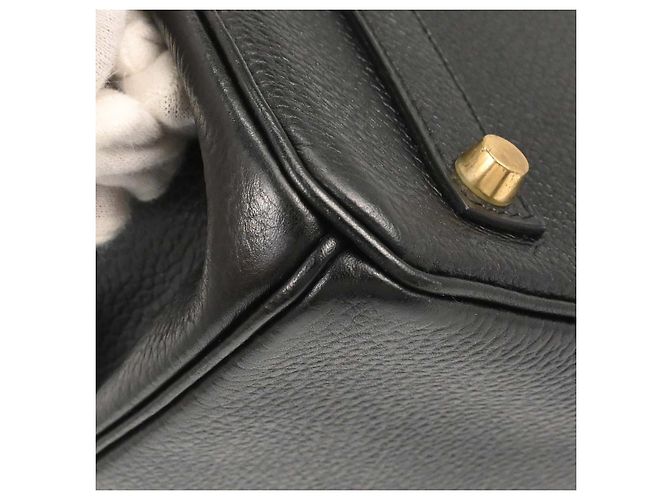 Borsa Hermès Birkin Black Ardennes con finiture oro 35 Nero - vista 5