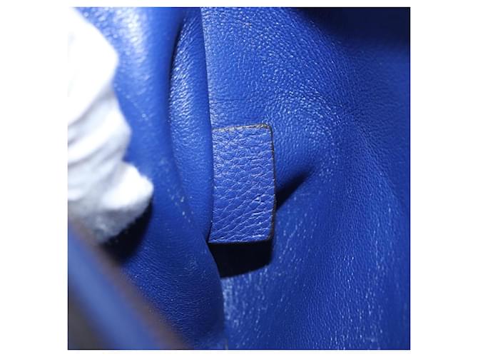 Céline Celine Trapeze in pelle e camoscio Medium Blu - vista 6