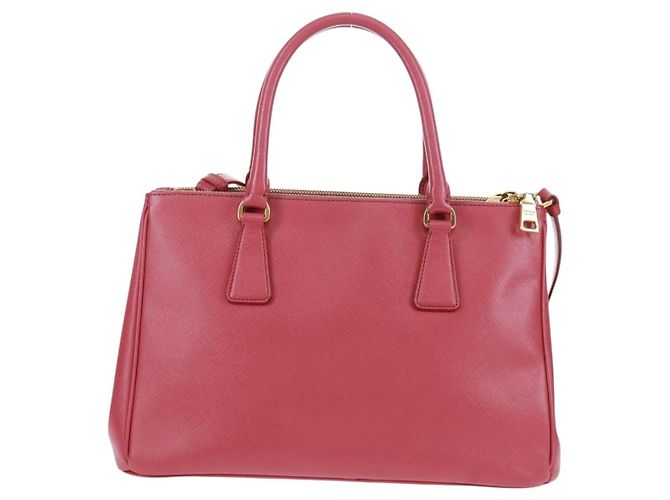 Prada Double Zip Lux Tote aus Saffiano-Leder Größe Medium Pink - Ansicht 2