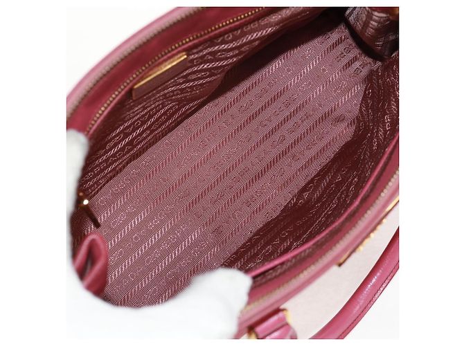 Prada Double Zip Lux Tote aus Saffiano-Leder Größe Medium Pink - Ansicht 5
