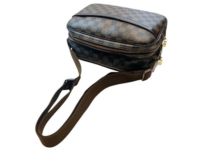 Borsa Louis Vuitton Damier Reporter PM Marrone - vista 9