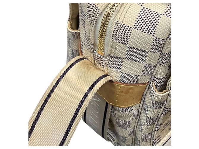 Borsa Louis Vuitton Damier Azur Naviglio Bianco - vista 6