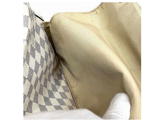 Borsa Louis Vuitton Damier Azur Naviglio Bianco - vista 9
