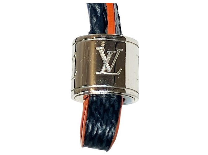 Bracciale Charm Louis Vuitton Damier Graphite Nero Blu - vista 4
