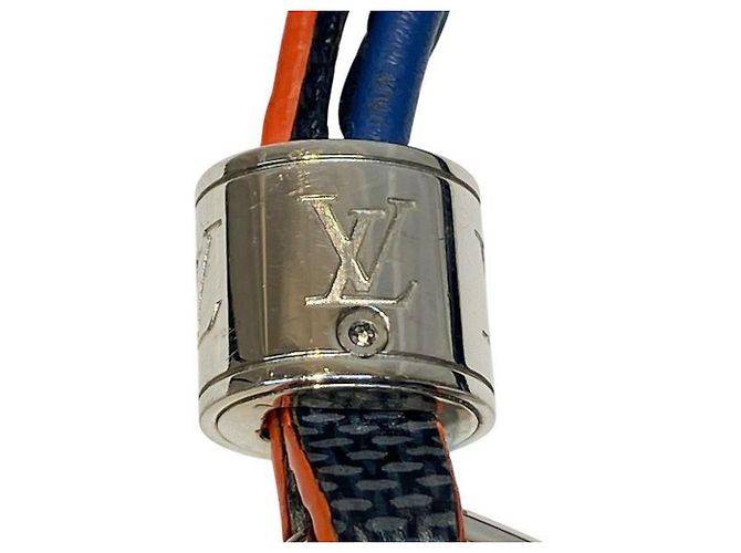 Bracciale Charm Louis Vuitton Damier Graphite Nero Blu - vista 5