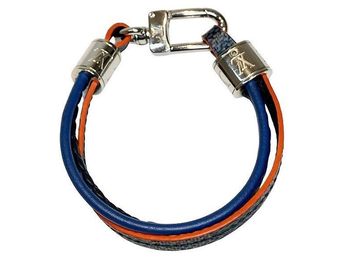 Bracciale Charm Louis Vuitton Damier Graphite Nero Blu - vista 6