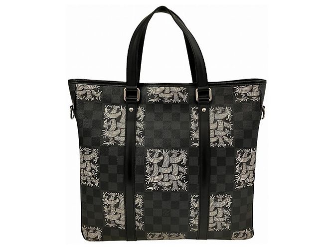 Borsa Louis Vuitton Damier Graphite Christopher Nemeth Tadao PM Marrone Nero Bianco - vista 2
