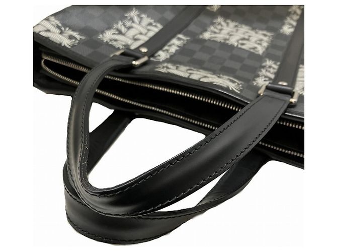 Borsa Louis Vuitton Damier Graphite Christopher Nemeth Tadao PM Marrone Nero Bianco - vista 5
