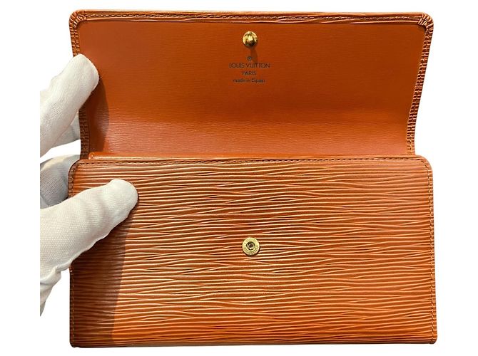 Cartera larga Louis Vuitton en cuero marrón Castaño - vista 8