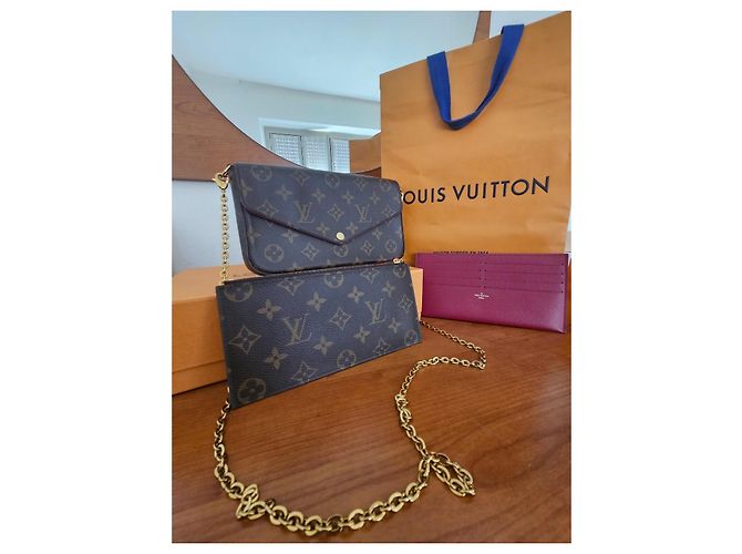 Louis Vuitton Monogram Pochette Felicie Marrone - vista 11