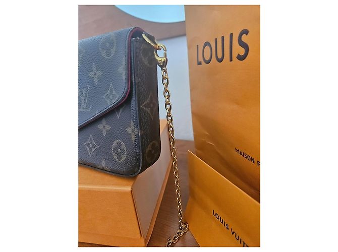 Louis Vuitton Monogram Pochette Felicie Marrone - vista 5