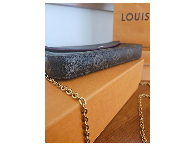Louis Vuitton Monogram Pochette Felicie Marrone - vista 6
