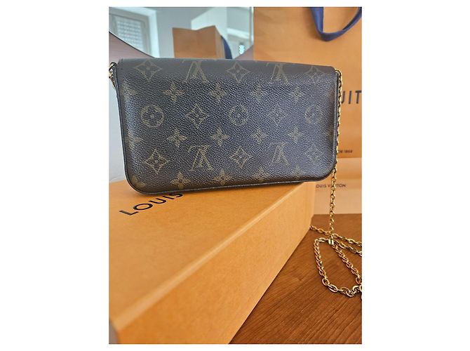 Louis Vuitton Monogram Pochette Felicie Marrone - vista 7