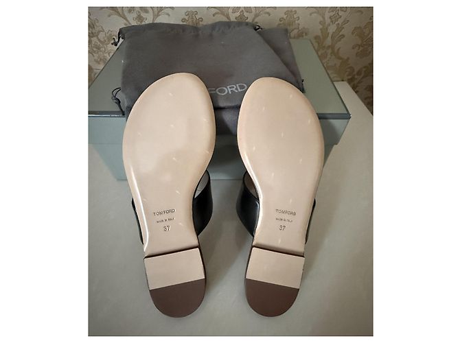 Tom Ford Sandali in pelle nera con listini Nero - vista 10