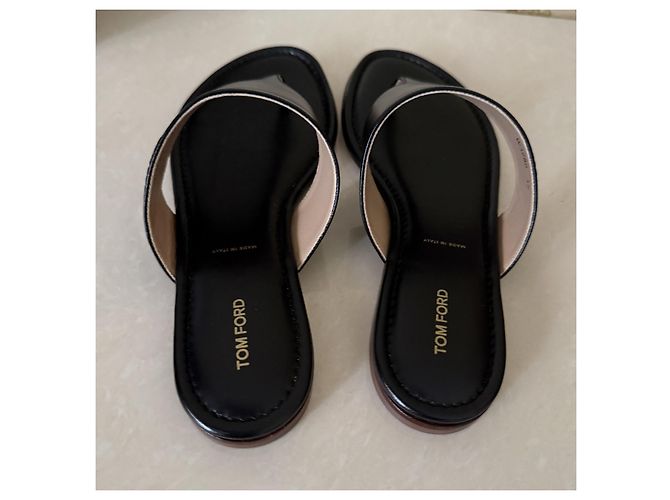 Tom Ford Sandali in pelle nera con listini Nero - vista 7