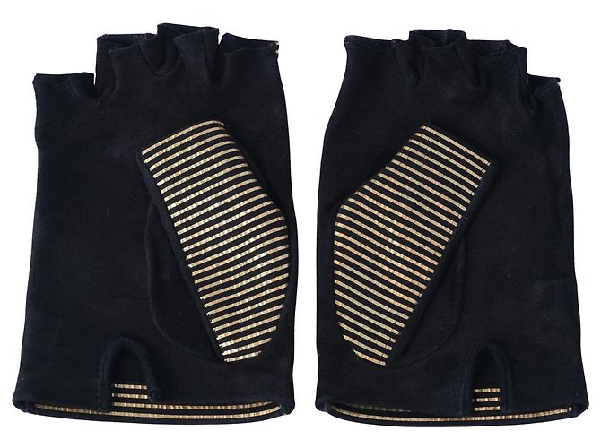 Guanti senza dita Chanel Paris–New York CC con etichette Nero - vista 2