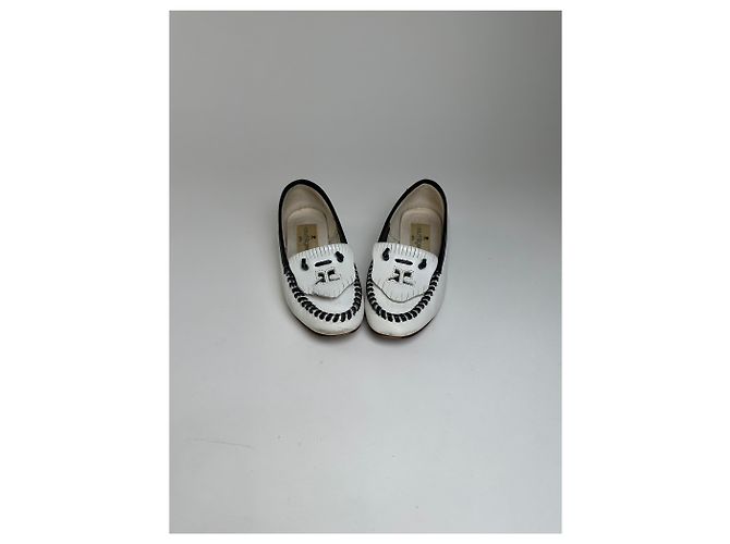Vintage Courreges Glatte Loafer Weiß EU5 - Ansicht 6