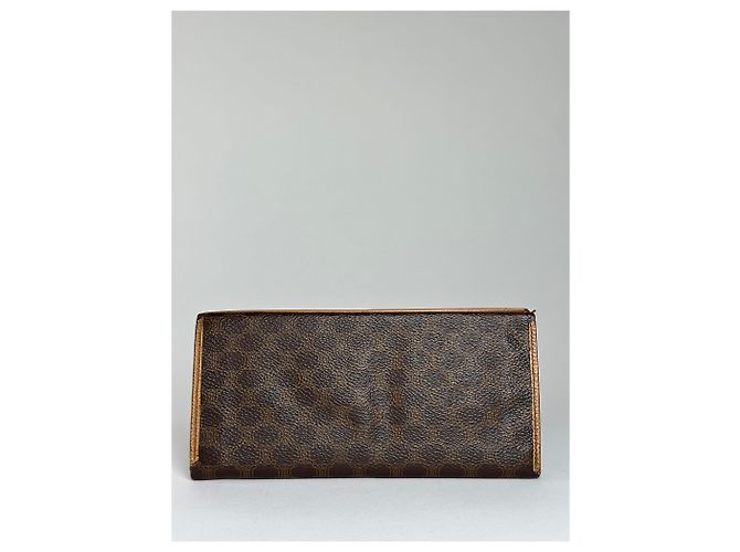 Céline Vintage Celine Embossed Wallet Brown Camel - view 2