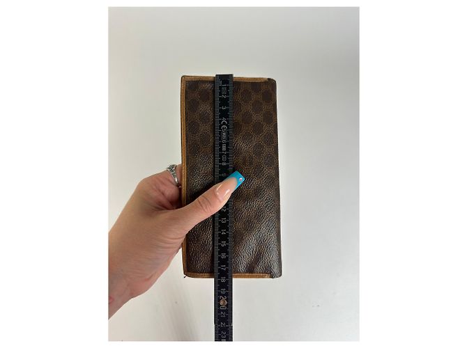 Céline Vintage Celine Embossed Wallet Brown Camel - view 6