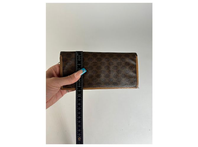 Céline Vintage Celine Embossed Wallet Brown Camel - view 7