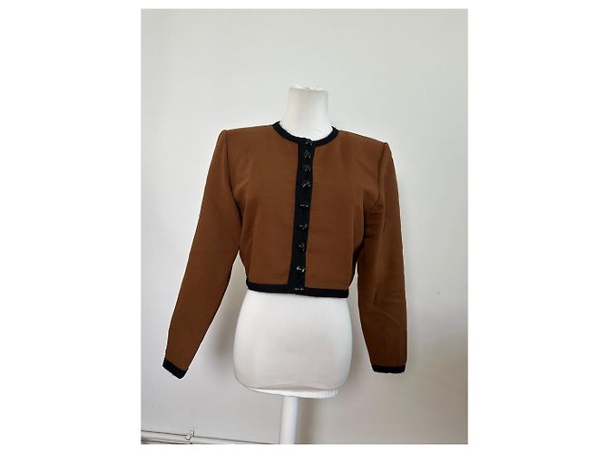 Chaqueta Lisa Vintage Yves Saint Laurent Espresso Negro - vista 10