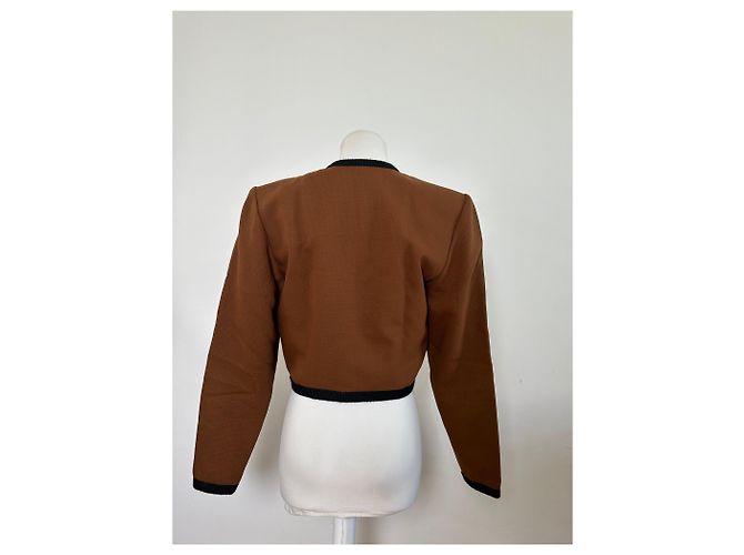 Chaqueta Lisa Vintage Yves Saint Laurent Espresso Negro - vista 11