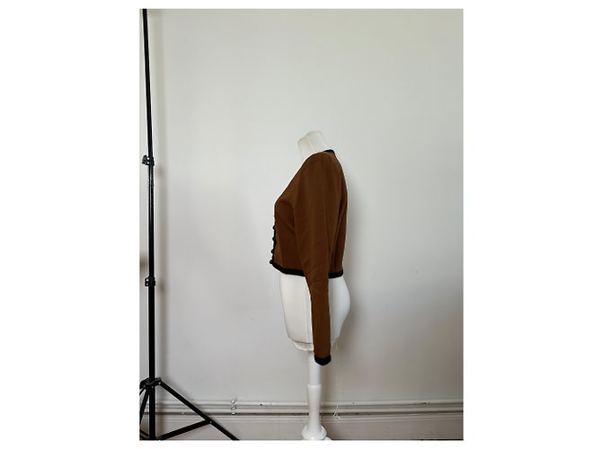 Chaqueta Lisa Vintage Yves Saint Laurent Espresso Negro - vista 2