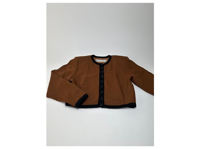 Chaqueta Lisa Vintage Yves Saint Laurent Espresso Negro - vista 4