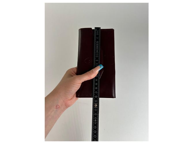 Vintage Dior Smooth Wallet Burgundy Dark red - view 10