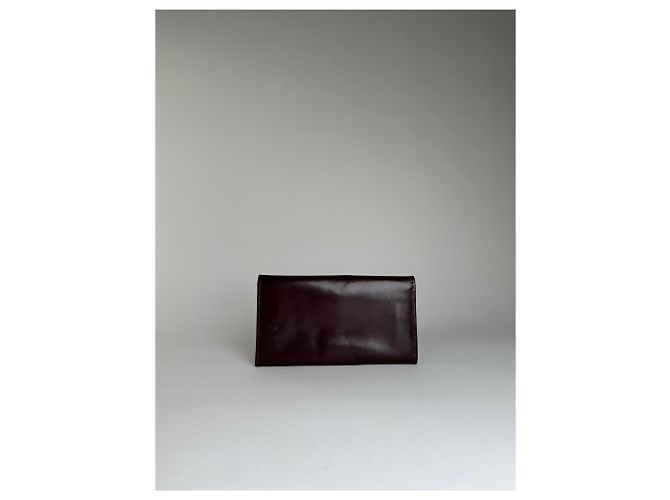 Vintage Dior Smooth Wallet Burgundy Dark red - view 11
