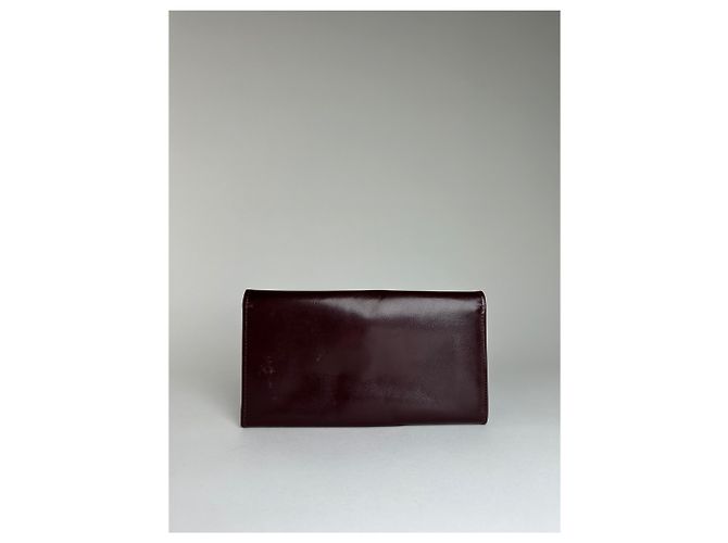 Vintage Dior Smooth Wallet Burgundy Dark red - view 2