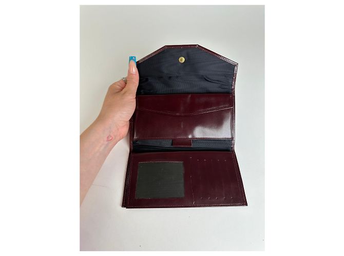 Vintage Dior Smooth Wallet Burgundy Dark red - view 3