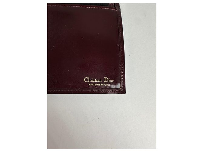 Vintage Dior Smooth Wallet Burgundy Dark red - view 6