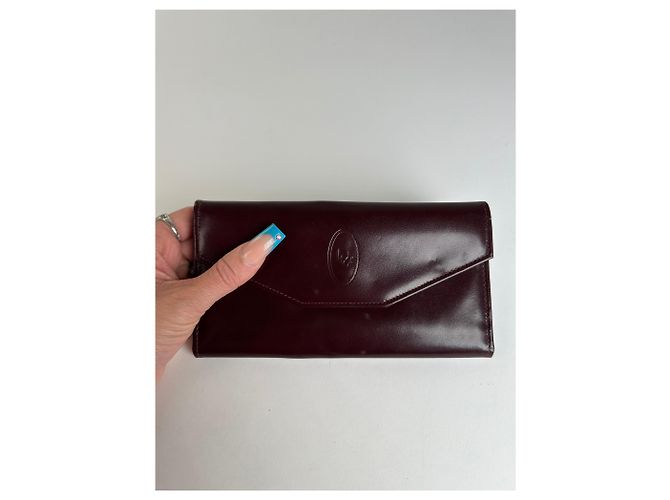 Vintage Dior Smooth Wallet Burgundy Dark red - view 8