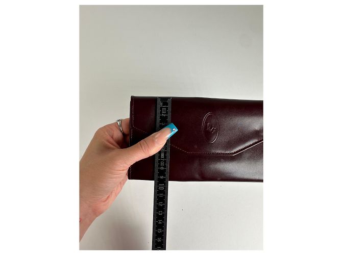 Vintage Dior Smooth Wallet Burgundy Dark red - view 9