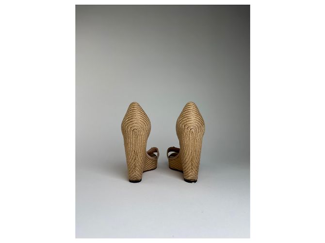 Sandali con zeppa in scamosciato vintage Gucci Beige EU37.5 - vista 4
