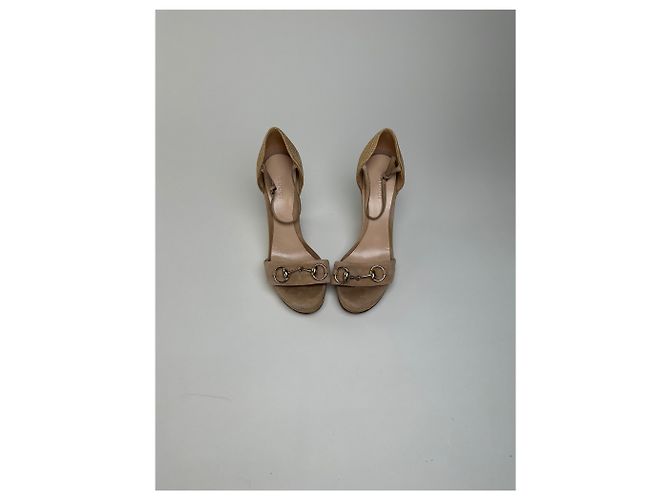 Sandali con zeppa in scamosciato vintage Gucci Beige EU37.5 - vista 5