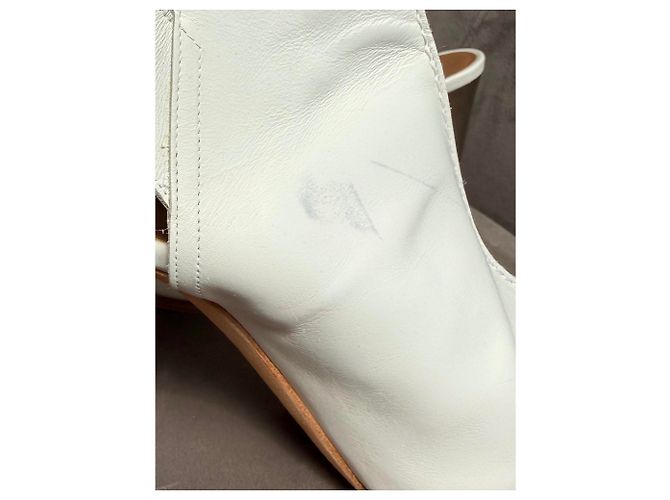 Hermès Sandali in pelle bianca con cinturino alla caviglia Bianco - vista 14