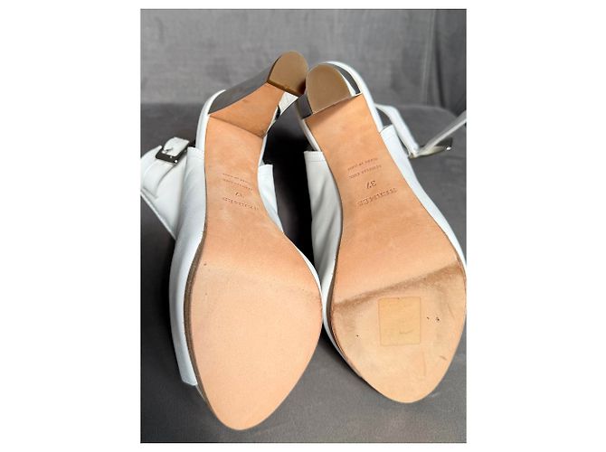 Hermès Sandali in pelle bianca con cinturino alla caviglia Bianco - vista 16
