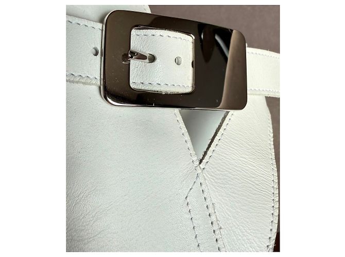 Hermès Sandali in pelle bianca con cinturino alla caviglia Bianco - vista 20