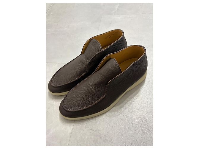 Loro Piana Mocassini Summer Walk in pelle marrone - vista 2