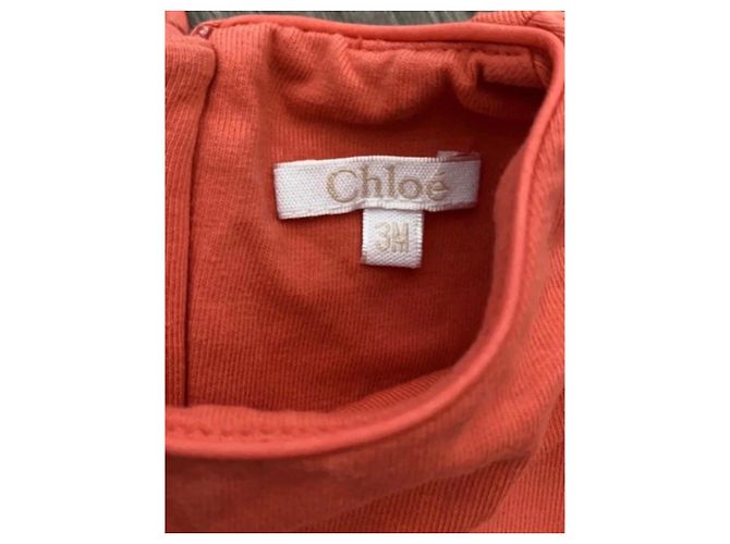 Chloé Mädchen Sommerkleid Koralle mit Ananas-Motiv Orange - Ansicht 4