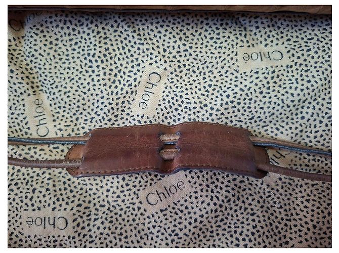 Chloé Borsa a tracolla in pelle stampa coccodrillo marrone - vista 7