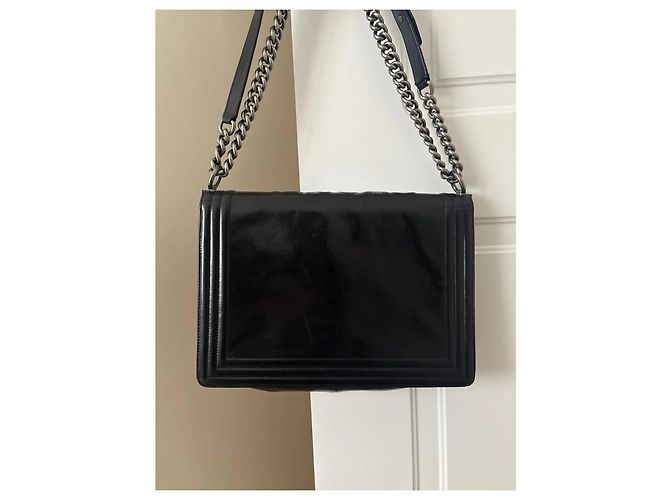 Chanel Boy Bag Couro Preto - vista 5