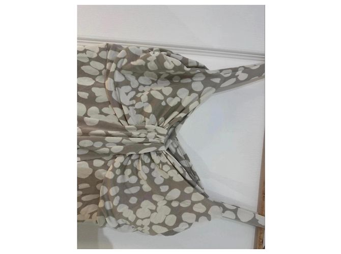 Allude Sommerkleid mit Print in Beige/Weiß - Ansicht 2