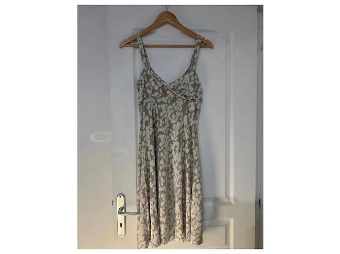 Allude Sommerkleid mit Print in Beige/Weiß - Ansicht 3