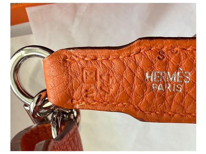 Hermès Orange Grained Leather Dog Collar - view 10