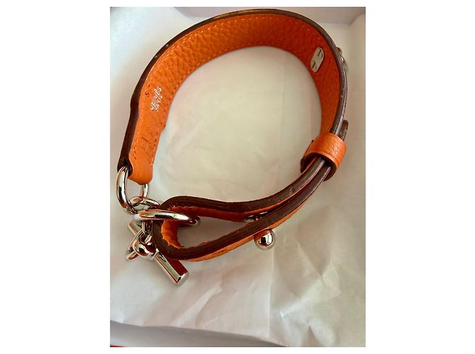 Hermès Orange Grained Leather Dog Collar - view 5