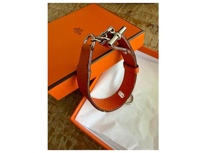 Hermès Orange Grained Leather Dog Collar - view 6