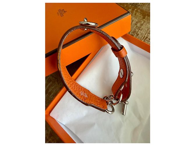 Hermès Orange Grained Leather Dog Collar - view 7